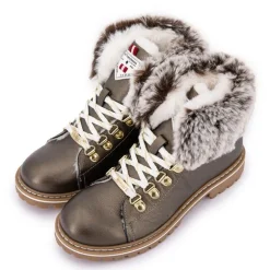 Boots cuir grainé avec fausse fourrure Femme LES TROPEZIENNES PAR M.BELARBI