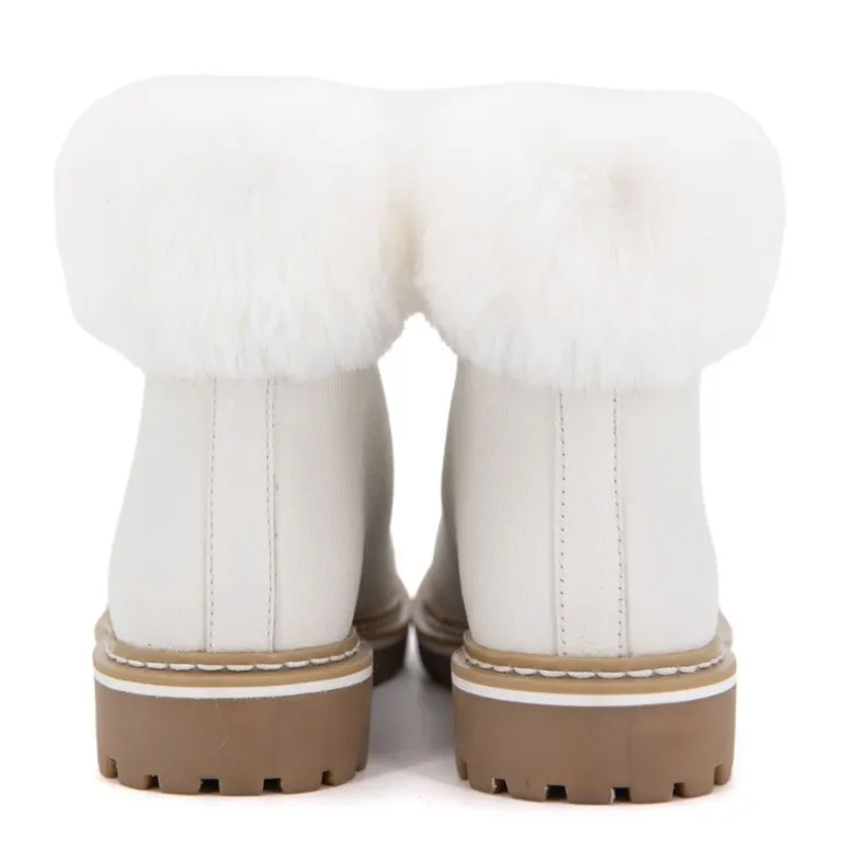 Boots cuir grainé avec fausse fourrure Femme LES TROPEZIENNES PAR M.BELARBI