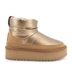 Boots mi haute bi matière fausse fourrure Femme KELARA