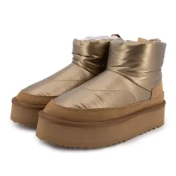 Boots mi haute bi matière fausse fourrure Femme KELARA