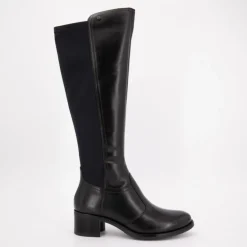 Bottes cavalière noires similicuir Femme KEYS