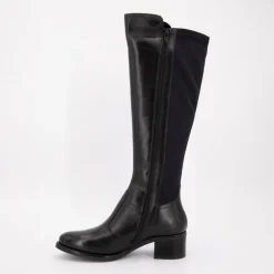 Bottes cavalière noires similicuir Femme KEYS