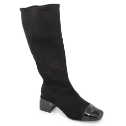 Bottes noir bi matière Femme ZUCHINI