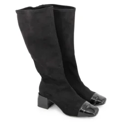 Bottes noir bi matière Femme ZUCHINI