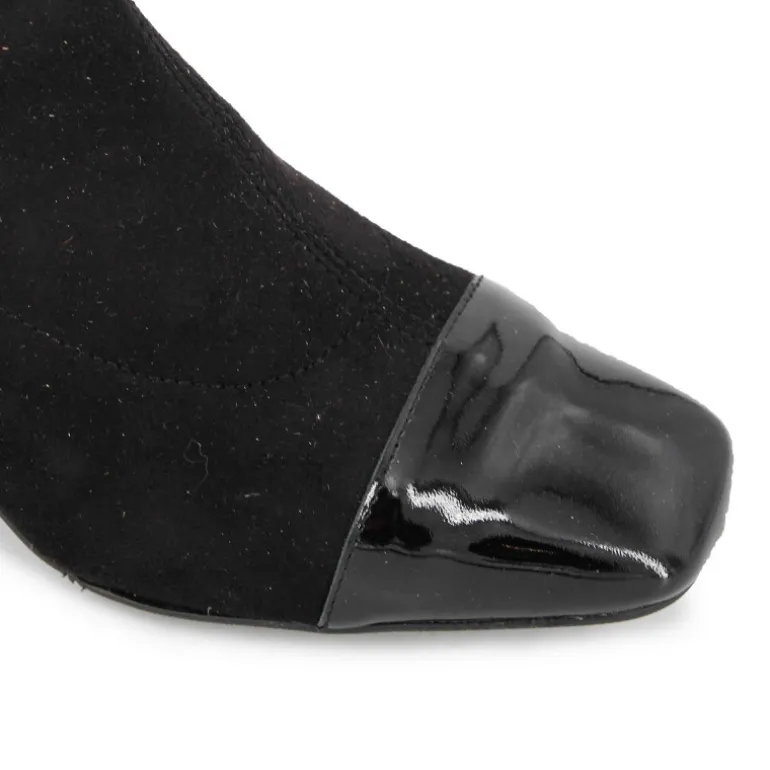 Bottes noir bi matière Femme ZUCHINI