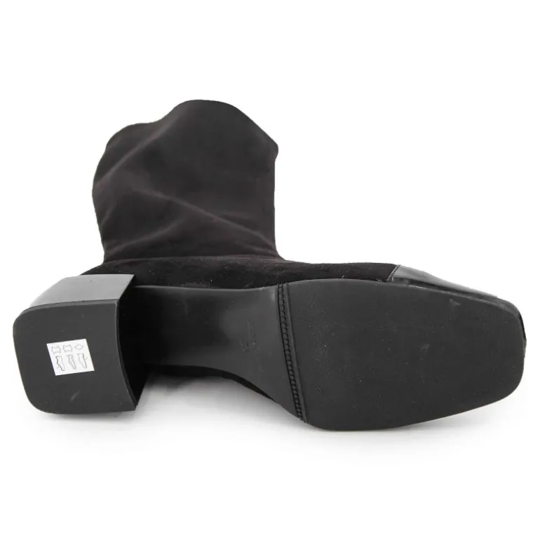 Bottes noir bi matière Femme ZUCHINI