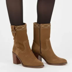 Bottes western ladak camel à talons carré Femme LES TROPEZIENNES PAR M.BELARBI