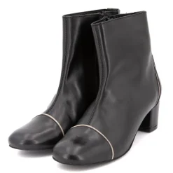 Bottine Raola Nappa Noir avec Liseret Beige t36-41 Femme XAVIER DANAUD