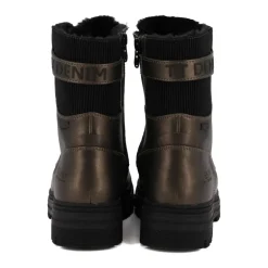 Bottines à lacets fausse fourrure old gold Femme TOM TAILOR