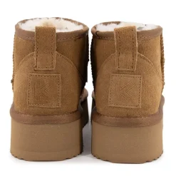 Bottines à plateforme cuir fourrée Femme KELARA