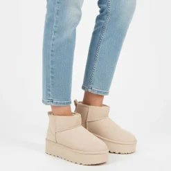 Bottines à plateforme cuir fourrée Femme KELARA