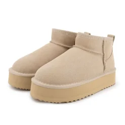 Bottines à plateforme cuir fourrée Femme KELARA