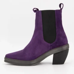 Bottines à talon en cuir violet sumito Femme EXIT