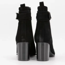 Bottines à talons carrés daim avec boucles Femme ELWIN