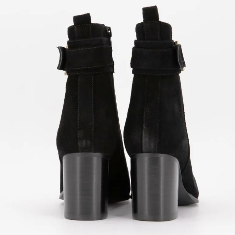 Bottines à talons carrés daim avec boucles Femme ELWIN