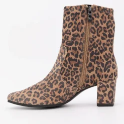 Bottines à talons motif léopard stretch zippée Femme CAPRICE