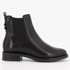 Bottines basses noires avec élastique cuir Femme KEYS