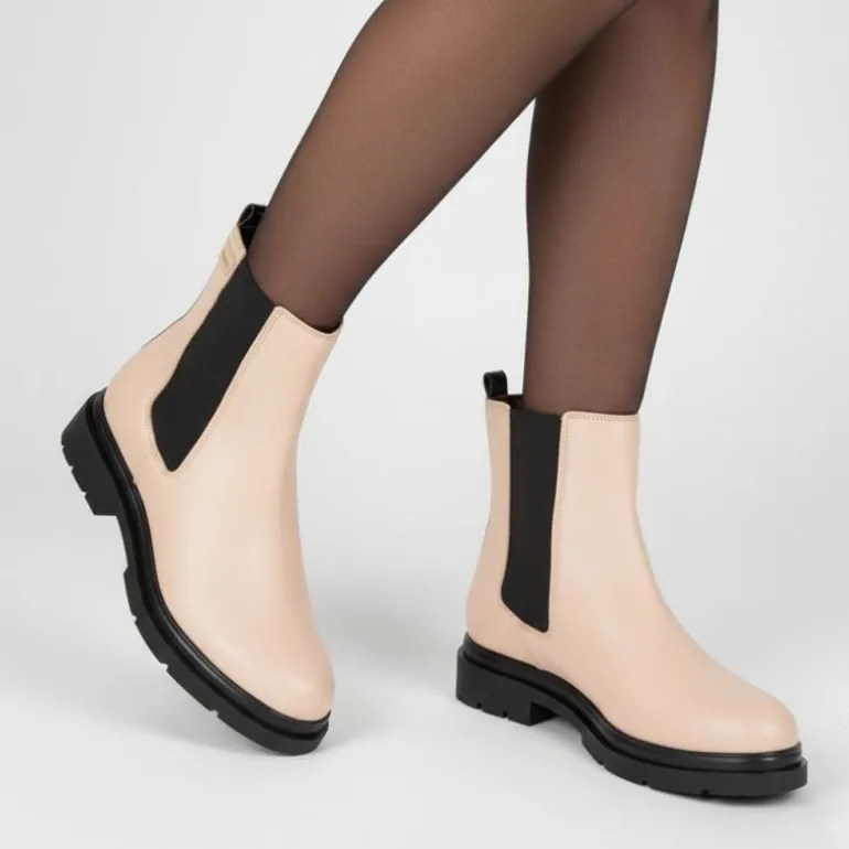 Bottines beige cuir semelle noire Selma Femme LES TROPEZIENNES PAR M.BELARBI