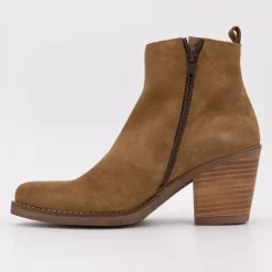 Bottines camel cuir à talons couleur unie Femme PATRICIA MILLER