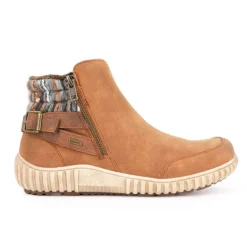 Bottines camel semelle beige avec details laine Femme ROMIKA