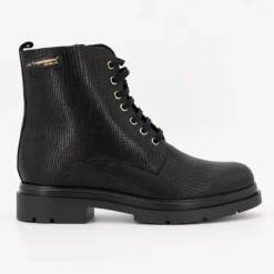 Bottines cuir à lacets soraya noir imprimé serpent Femme LES TROPEZIENNES PAR M.BELARBI