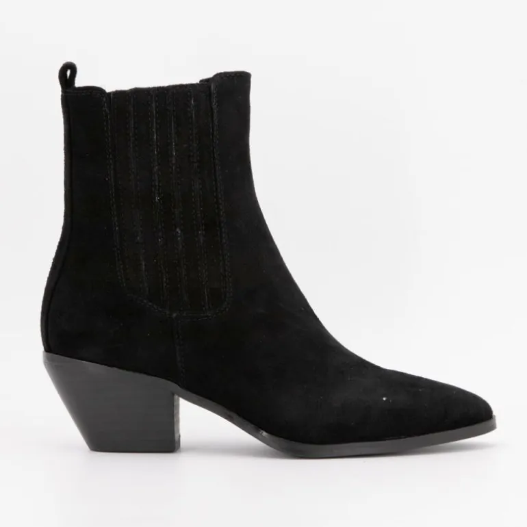 Bottines cuir à talons carrés daim Femme ELWIN