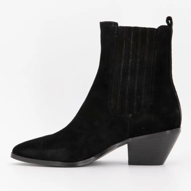 Bottines cuir à talons carrés daim Femme ELWIN