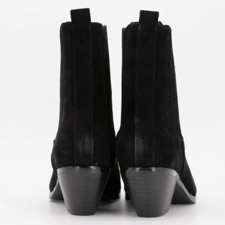 Bottines cuir à talons carrés daim Femme ELWIN