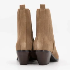 Bottines cuir à talons carrés daim Femme ELWIN