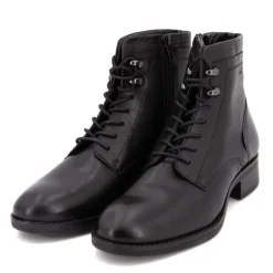Bottines cuir à talons noir avec lacets Femme PIERRE CARDIN