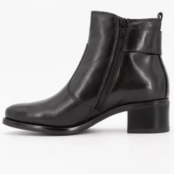 Bottines cuir Iris talons carré avec boucle argentée Femme KEYS