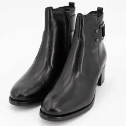 Bottines cuir Iris talons carré avec boucle argentée Femme KEYS