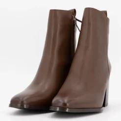 Bottines cuir lisse à talons carrés Femme ELWIN