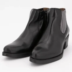 Bottines cuir lisse avec empiècement métalissé Femme PATRICIA MILLER