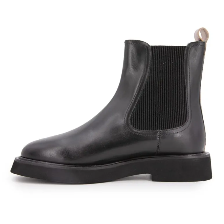 Bottines cuir Loom noir bande dorée Femme LES TROPEZIENNES PAR M.BELARBI