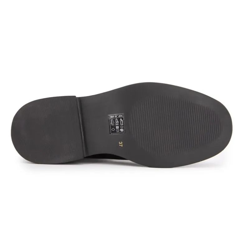 Bottines cuir Loom noir bande dorée Femme LES TROPEZIENNES PAR M.BELARBI