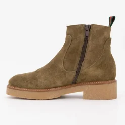 Bottines daim olive semelle gomme Femme PATRICIA MILLER