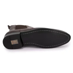 Bottines en cuir chelsea avec élastique marron Homme CHRISTIAN LAURIER