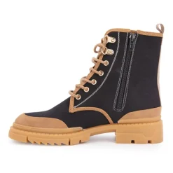 Bottines en tissu Dypster noir avec fermeture éclair Femme LES TROPEZIENNES PAR M.BELARBI