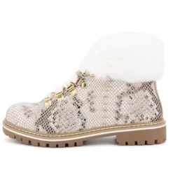 Bottines Lacen croco blanc-serpent Femme LES TROPEZIENNES PAR M.BELARBI