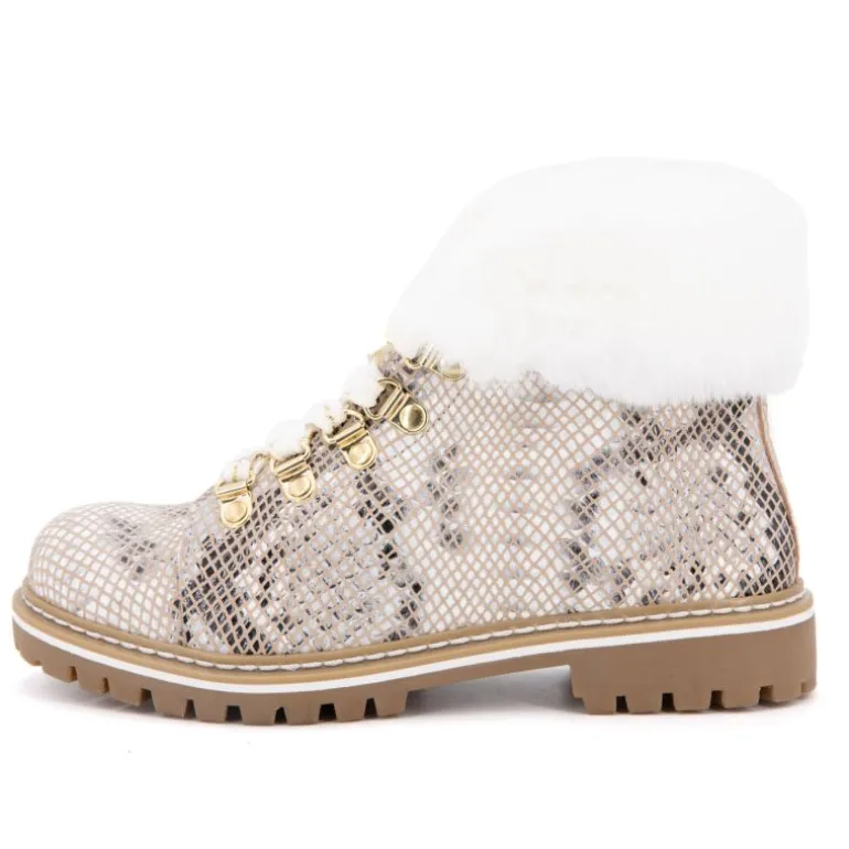 Bottines Lacen croco blanc-serpent Femme LES TROPEZIENNES PAR M.BELARBI