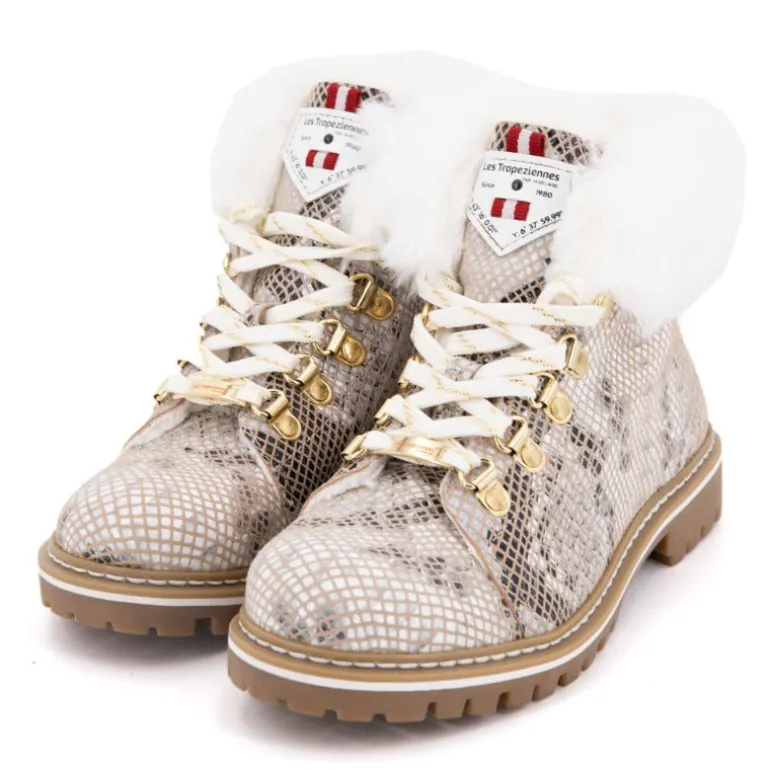 Bottines Lacen croco blanc-serpent Femme LES TROPEZIENNES PAR M.BELARBI