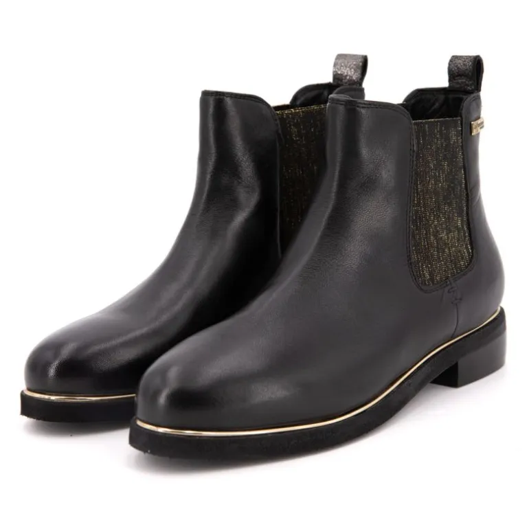 Bottines Micky noires liseré or Femme LES TROPEZIENNES PAR M.BELARBI