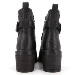 Bottines motif serpent Mell noir en cuir Femme LES TROPEZIENNES PAR M.BELARBI