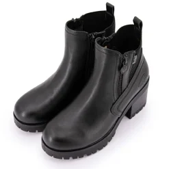 Bottines noires à talon crantées zip sur le côté élastiquées en arrière Femme DOCKERS BY GERLI