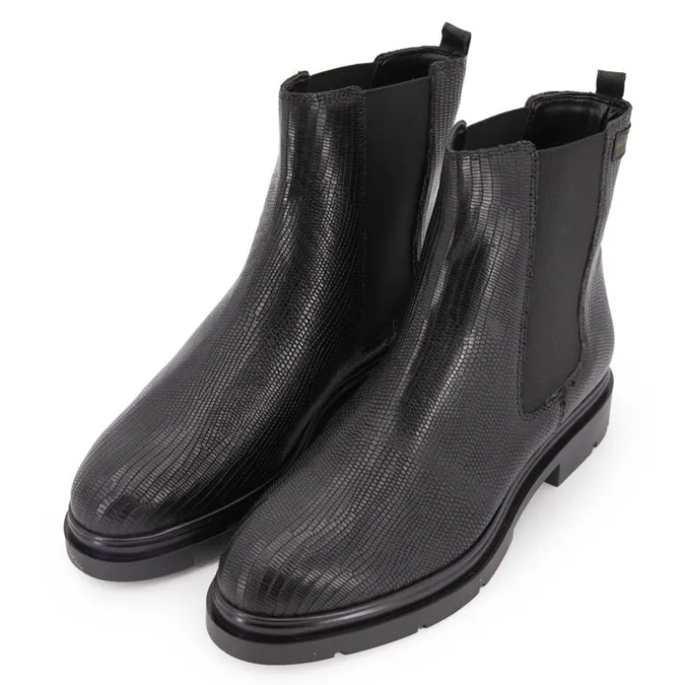 Bottines noires selma motif peau de serpent en cuir Femme LES TROPEZIENNES PAR M.BELARBI