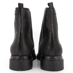 Bottines noires selma motif peau de serpent en cuir Femme LES TROPEZIENNES PAR M.BELARBI