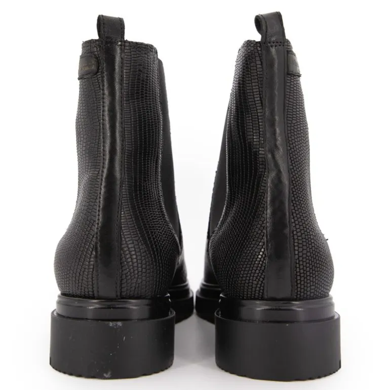 Bottines noires selma motif peau de serpent en cuir Femme LES TROPEZIENNES PAR M.BELARBI