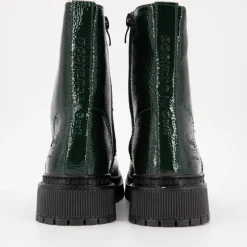 Bottines rangers vert sapin effet cuir à lacets noirs Femme DOCKERS BY GERLI