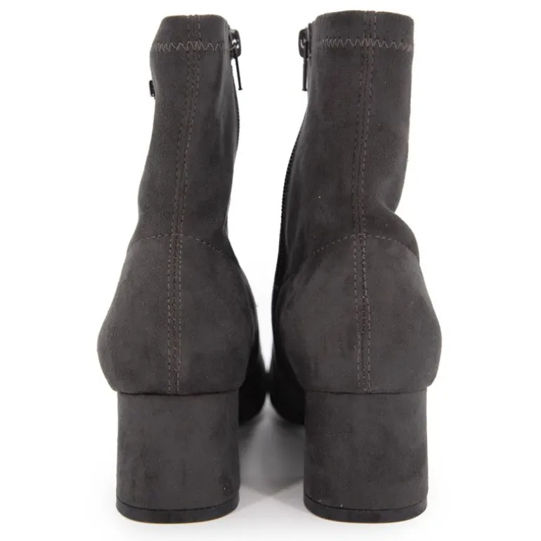 Bottines talons carrés Daniela gris suédine Femme LES TROPEZIENNES PAR M.BELARBI